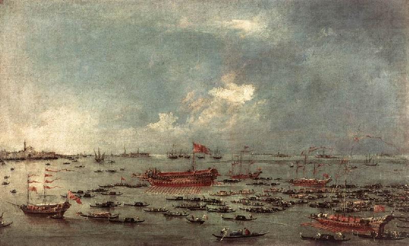 GUARDI, Francesco Outward Voyage of the Bucintoro to San Nicol del Lido dfg china oil painting image